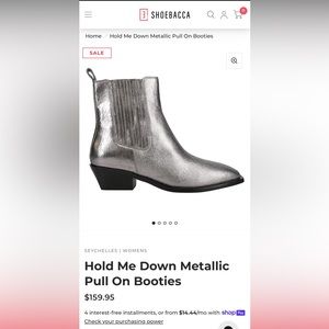 Seychelles silver boots 8